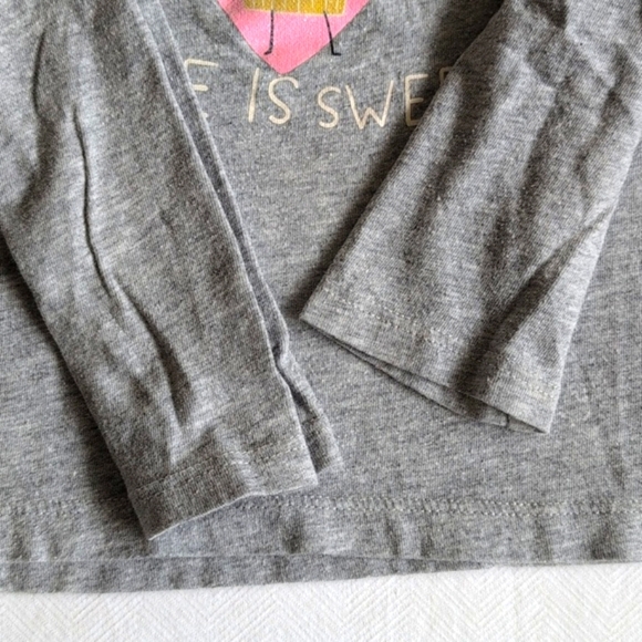 carter's glitter cupcake graphic gray cotton long sleeve shirt 2T toddler girls - Picture 4 of 6